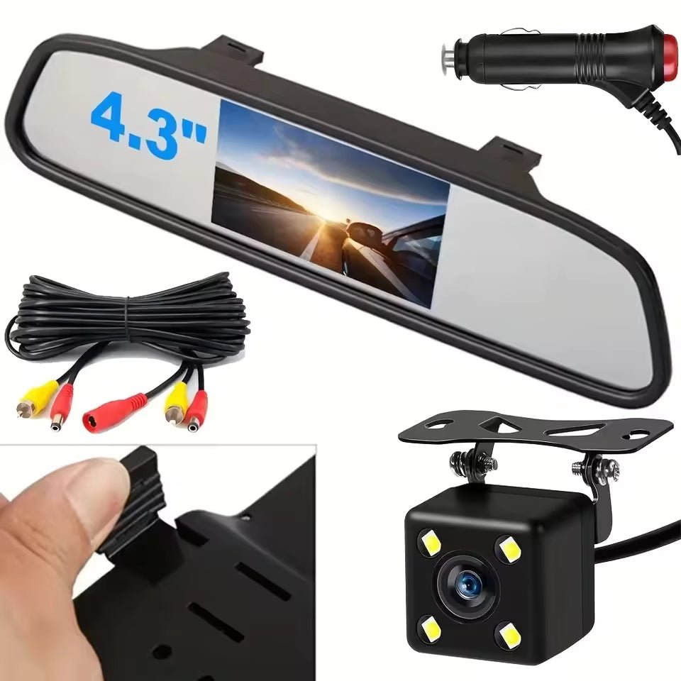 Caméra de recul avec écran LCD 4.3 pouces – Système de stationnement pour voiture - BLK Shop