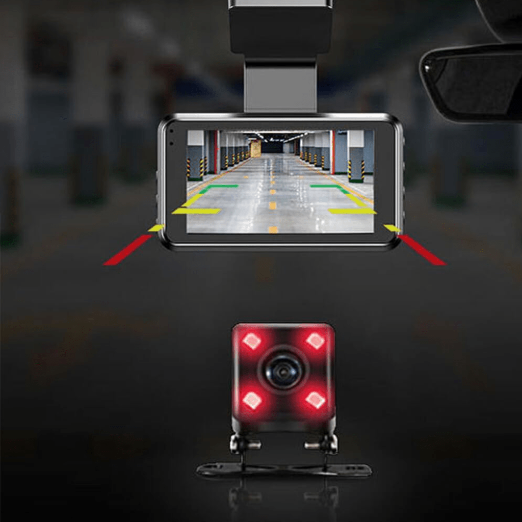 Caméra de voiture WiFi 1080P – Double objectif avec écran IPS 3", vision nocturne et mode stationnement 24h - BLK Shop