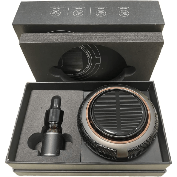 Diffuseur d'aromathérapie solaire pour voiture – Désodorisant à énergie solaire avec parfum marin et extension pour huiles essentielles - BLK Shop