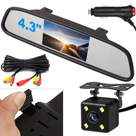 Caméra de recul avec écran LCD 4.3 pouces – Système de stationnement pour voiture - BLK Shop