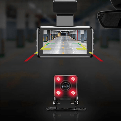 Caméra de voiture WiFi 1080P – Double objectif avec écran IPS 3", vision nocturne et mode stationnement 24h - BLK Shop