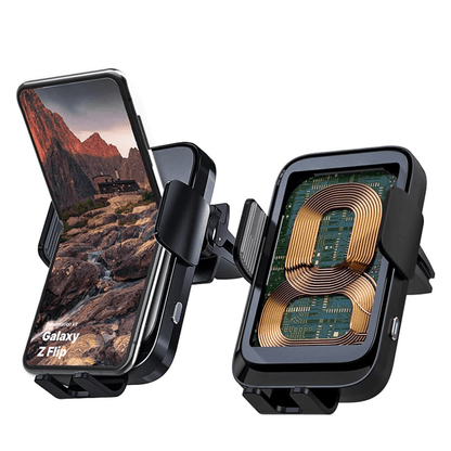 Chargeur de voiture sans fil – Double bobine, support pour Galaxy Z Flip 5/4/3, S22/S21, iPhone 14/13 - BLK Shop