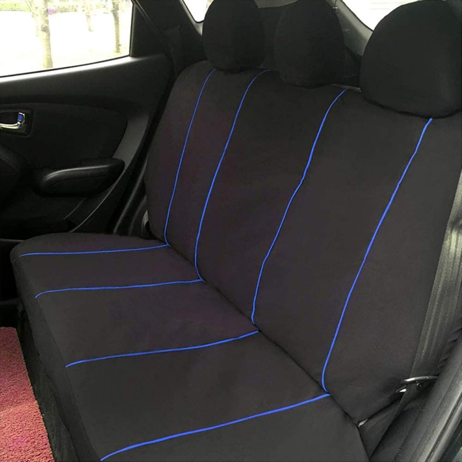Housses de siège 9 pièces – Ensemble complet universel 5 places, protection coussins pour voitures (noir, gris, bleu, rouge) - BLK Shop
