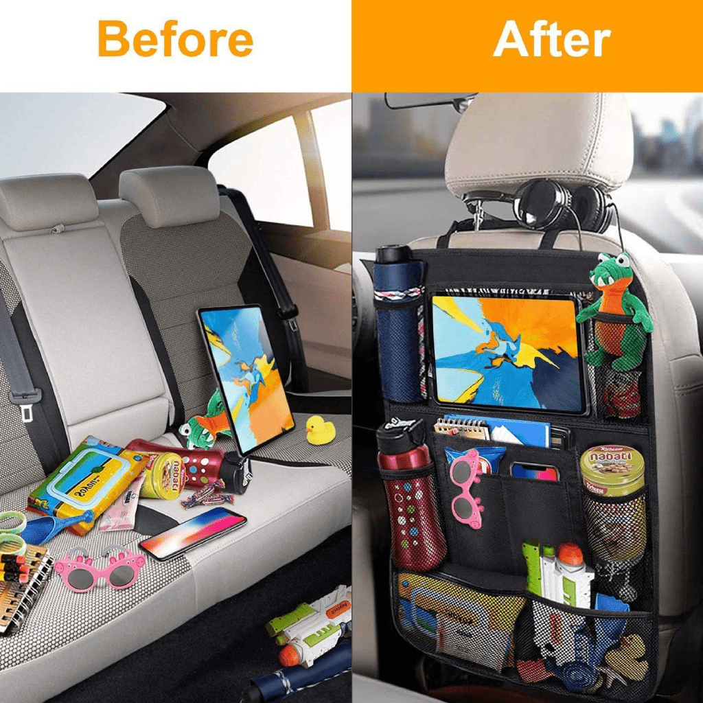 Organisateur de siège arrière de voiture – Support de tablette, multiples poches, couverture de protection - BLK Shop
