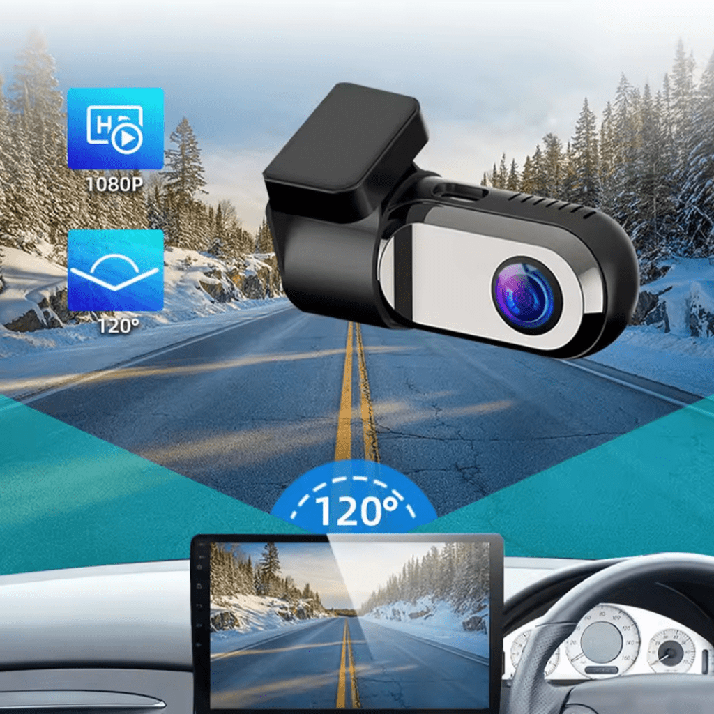TAVALER Mini HD caméra de tableau de bord – Enregistreur vidéo voiture avec moniteur 24h et connectivité USB/WiFi - BLK Shop