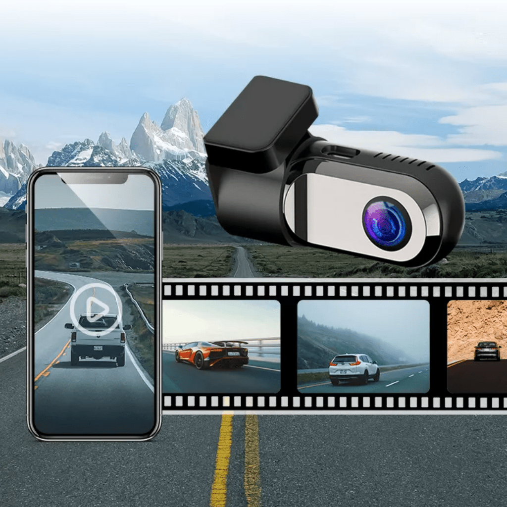 TAVALER Mini HD caméra de tableau de bord – Enregistreur vidéo voiture avec moniteur 24h et connectivité USB/WiFi - BLK Shop